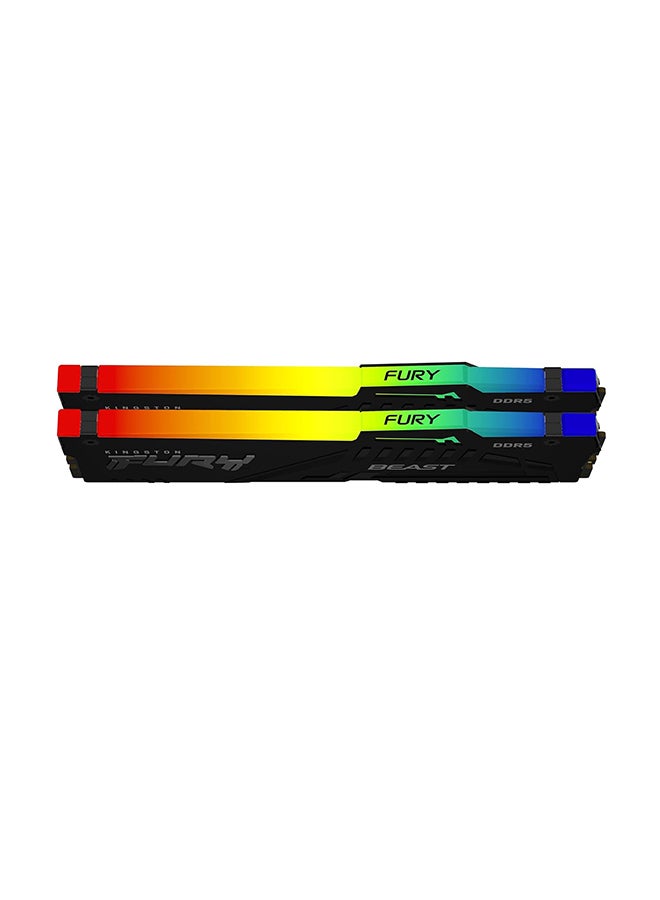 Fury Beast RGB 64GB 5200MT/s DDR5 CL40 DIMM Desktop Memory (Kit of 2) | Intel XMP 3.0 | Infrared Sync Technology | Overclocking Stability | KF552C40BBAK2-64 64 GB