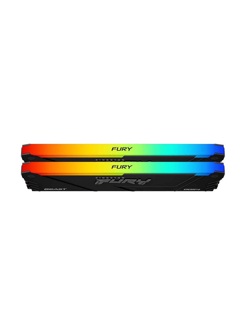 FURY Beast RGB 16GB 3200MT/s DDR4 CL16 DIMM (Kit of 2) Computer Memory KF432C16BB2AK2/16 Black