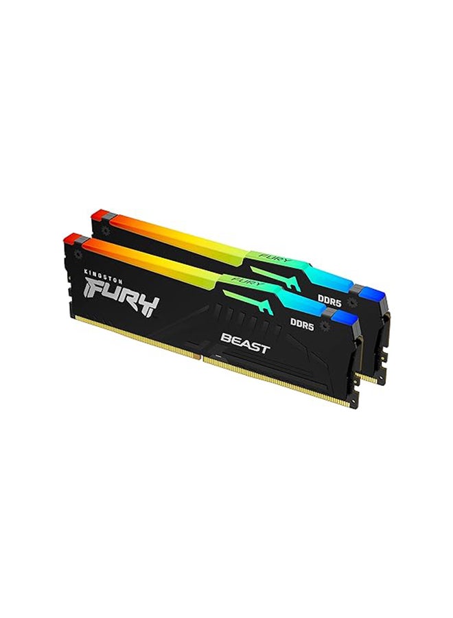 Fury Beast RGB (2x16GB) DDR5 Desktop Memory, 6000MT/s Memory Speed, CL36 CAS Latency, Intel XMP 3.0, 1.35 Voltage, 288-Pin, AMD Expo, Dual Channel DIMM Kit | KF560C36BBEAK2-32 32 GB