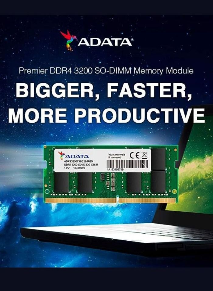ADATA Premier 16GB DDR4 3200MHz Memory RAM Single for Laptop