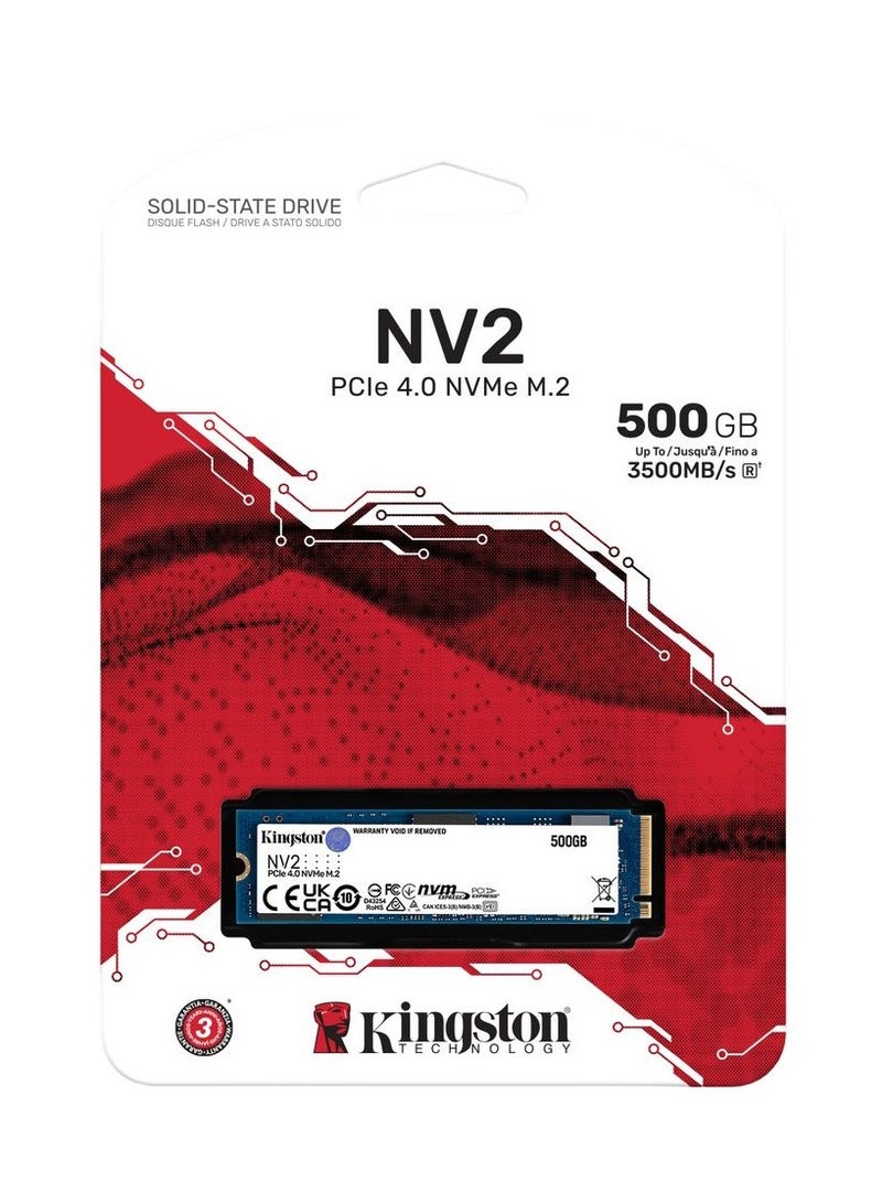 NV2 500GB M.2 2280 NVMe Internal SSD, Up to 3500MB/s Read / 2100MB/s Write Speed, Gen 4x4 NVMe PCIe Performance, 2.17G Vibration Operating 500 GB