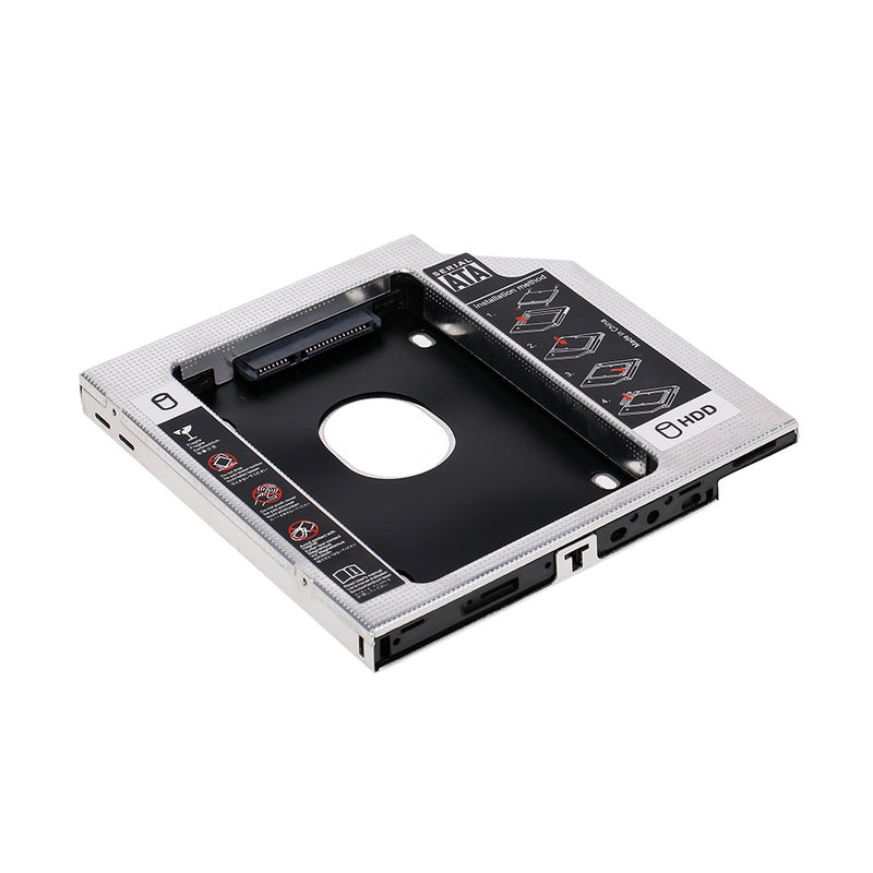 Aluminum Alloy SATA3.0 2nd Caddy 12.7mm 2.5 Inch SSD HDD Enclosure For Desktop PC Laptops Black