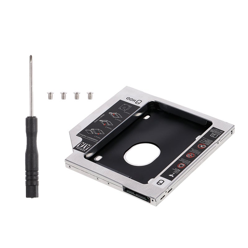 Aluminum Alloy SATA3.0 2nd HDD Caddy SSD Enclosure For Desktop PC Laptops Black