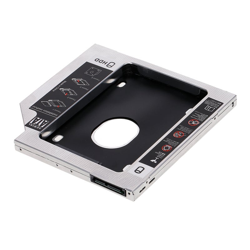 Aluminum Alloy SATA3.0 2nd HDD Caddy SSD Enclosure For Desktop PC Laptops Black