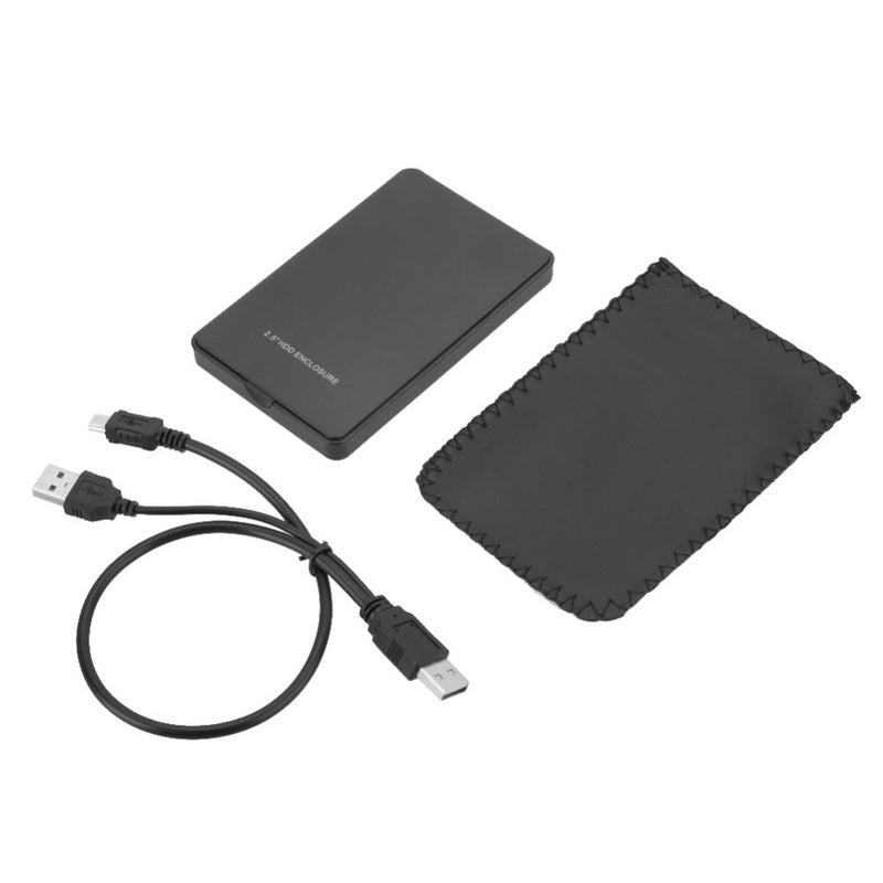 USB 2.0 Portable Mobile HDD External Hard Drive Disk Case Black