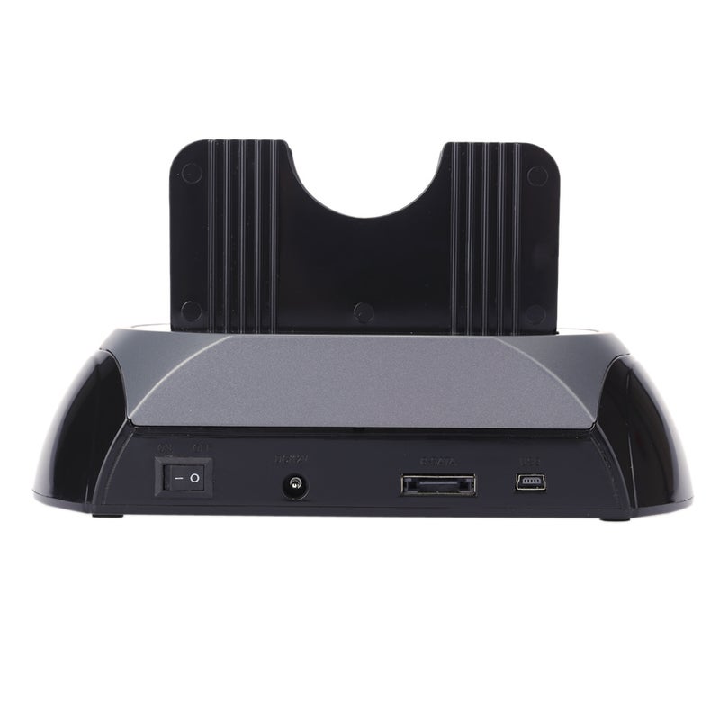 2-Dock Dual Bay Hard Drive Docking Card Reader Hub Black