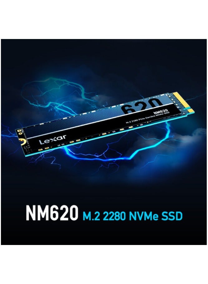 NM620 2 TB M.2 2280 Internal Solid State Drive, Up to 3500MB/s Read & 3000MB/s Write Speeds, 3D TLC NAND, 1.5 Million Hours MTBF, Shock & Vibration Resistance. Black | LNM620X002T-RNNNG 2 TB