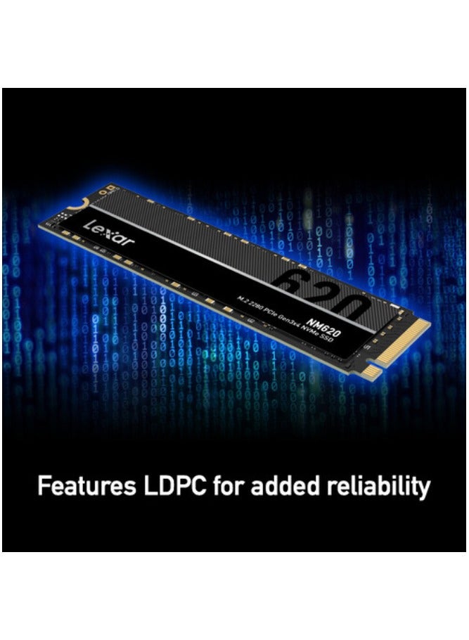 NM620 2 TB M.2 2280 Internal Solid State Drive, Up to 3500MB/s Read & 3000MB/s Write Speeds, 3D TLC NAND, 1.5 Million Hours MTBF, Shock & Vibration Resistance. Black | LNM620X002T-RNNNG 2 TB