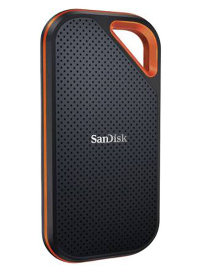 4TB Extreme PRO Portable SSD V2, USB 3.2 Gen 2x2 Type-C, Up to 2000 MB/s Read & Write Speeds, 256-Bit AES Hardware Encryption, Carabiner Loop, IP65, Black - Orange | SDSSDE81-4T00-G25 4 TB