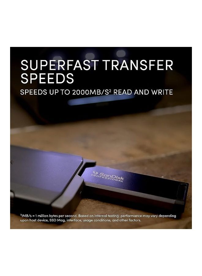 Professional PRO-Blade Transport - Portable and Modular NVMe SSD, Up to 2000MB/s, USB-C, USB 3.2 gen 2x2, Solid State Drive - SDPM2NB-002T-GBAND 2 TB