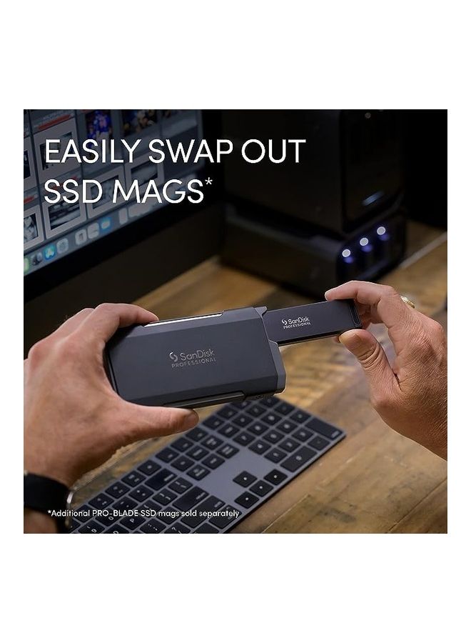Professional PRO-Blade Transport - Portable and Modular NVMe SSD, Up to 2000MB/s, USB-C, USB 3.2 gen 2x2, Solid State Drive - SDPM2NB-002T-GBAND 2 TB