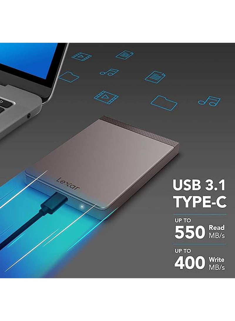 1TB SL200 Portable SSD, Read/Write Speeds of up to 550/400 MB/s, USB-C, External Solid State Drive (LSL200X001T-RNNNU) 1 TB
