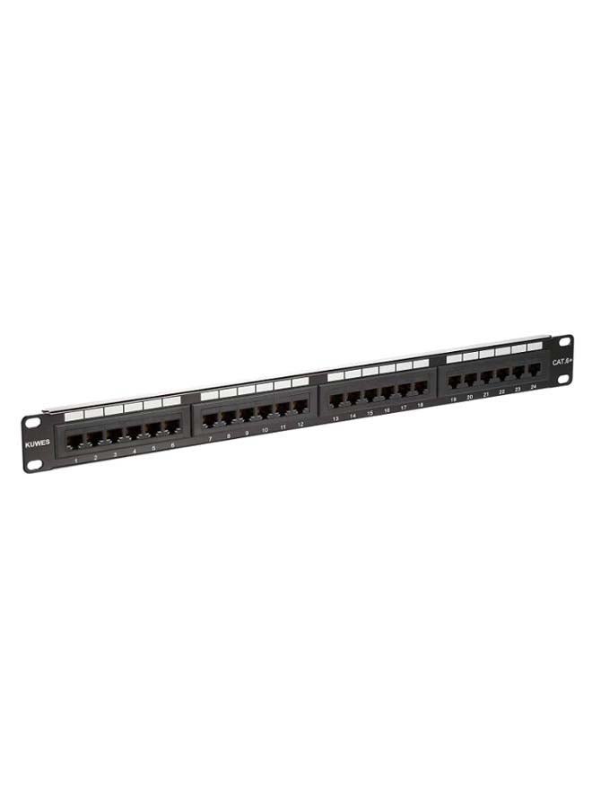 24-Port Cat6 Patch Panel Black