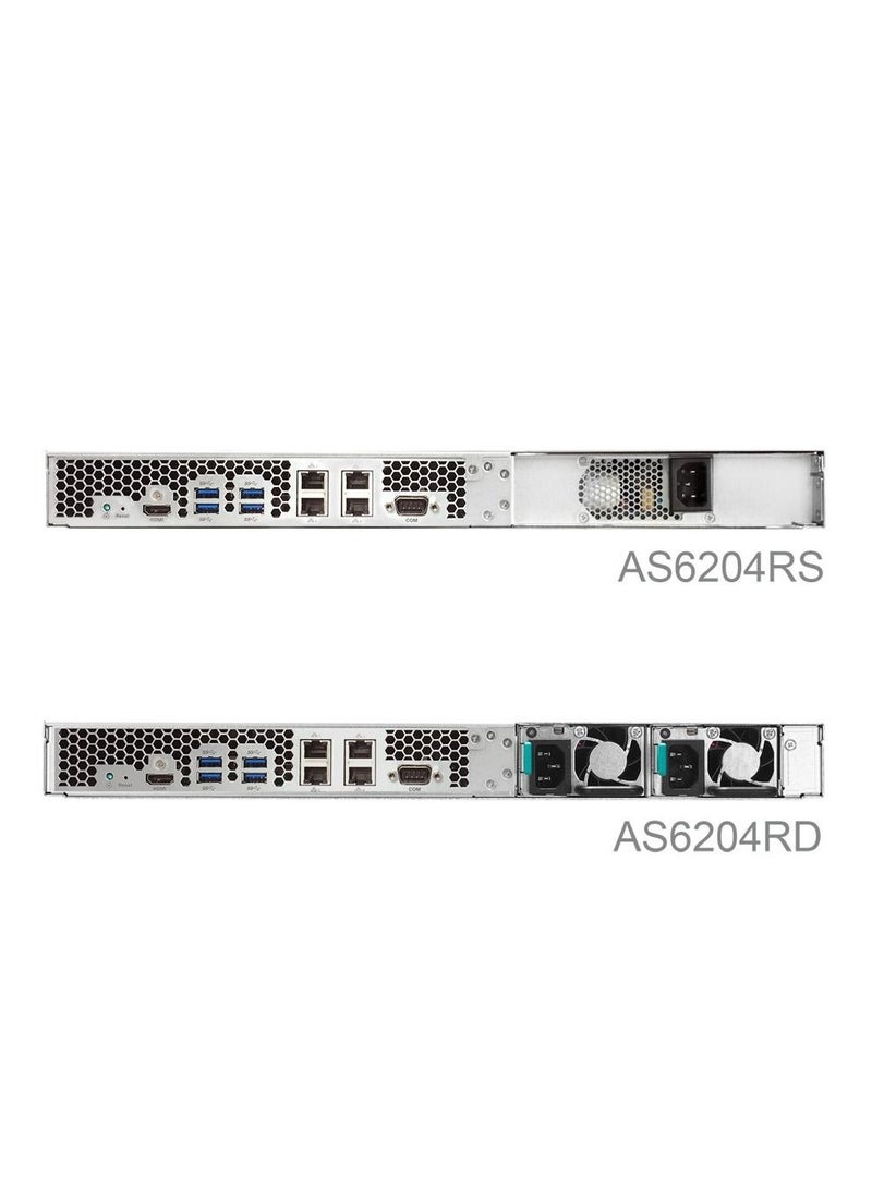 Asustor AS6204RS Rackmount NAS Storage (Diskless) , 4 Bay, Intel Celron, 4GB DDR3