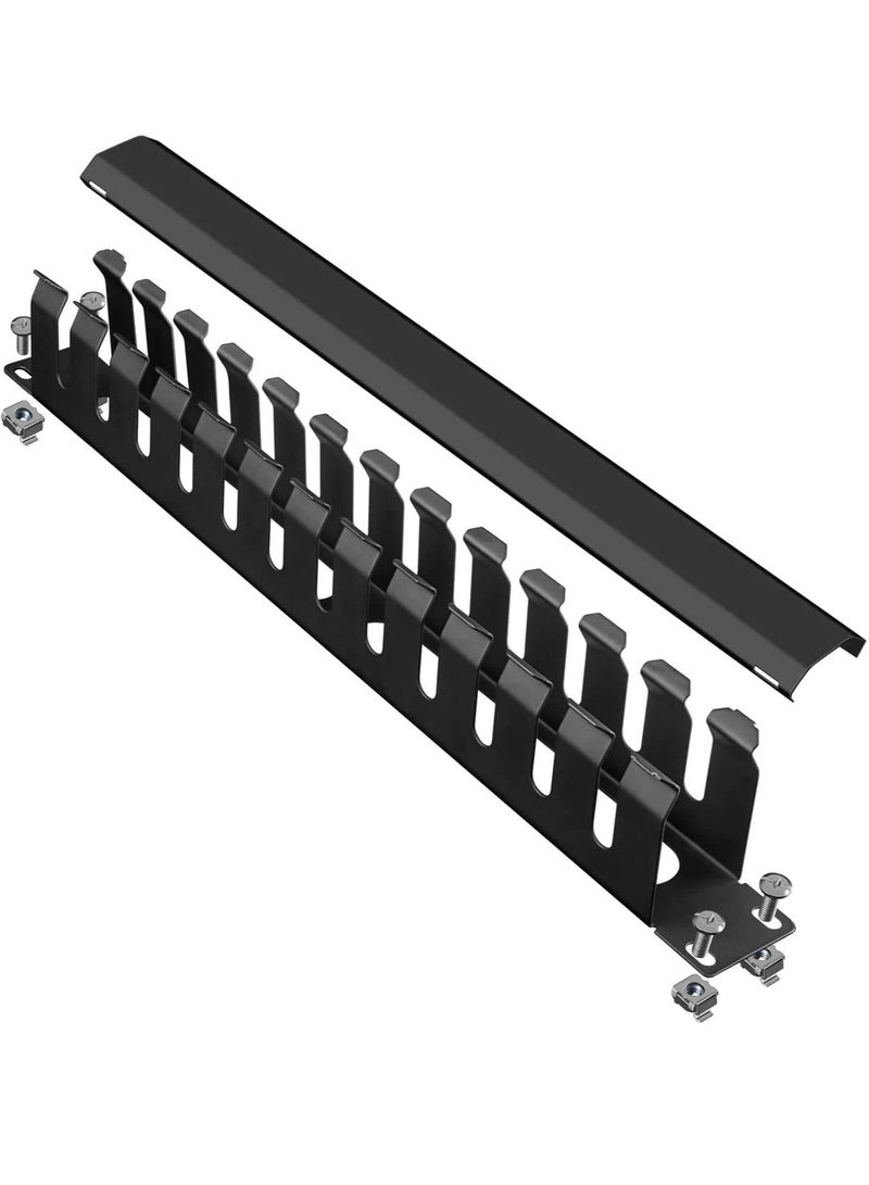 1U 12 Slot Plastic Cable Management for 19  inch Rack