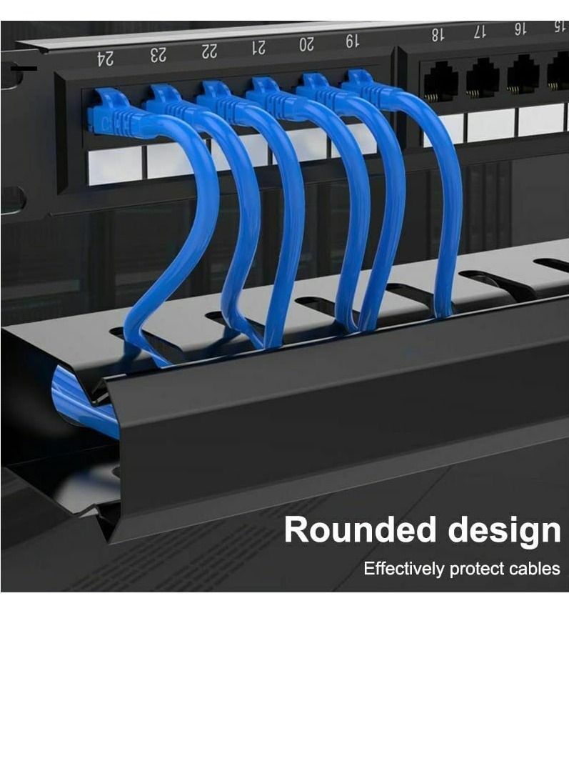 1U 12 Slot Plastic Cable Management for 19  inch Rack