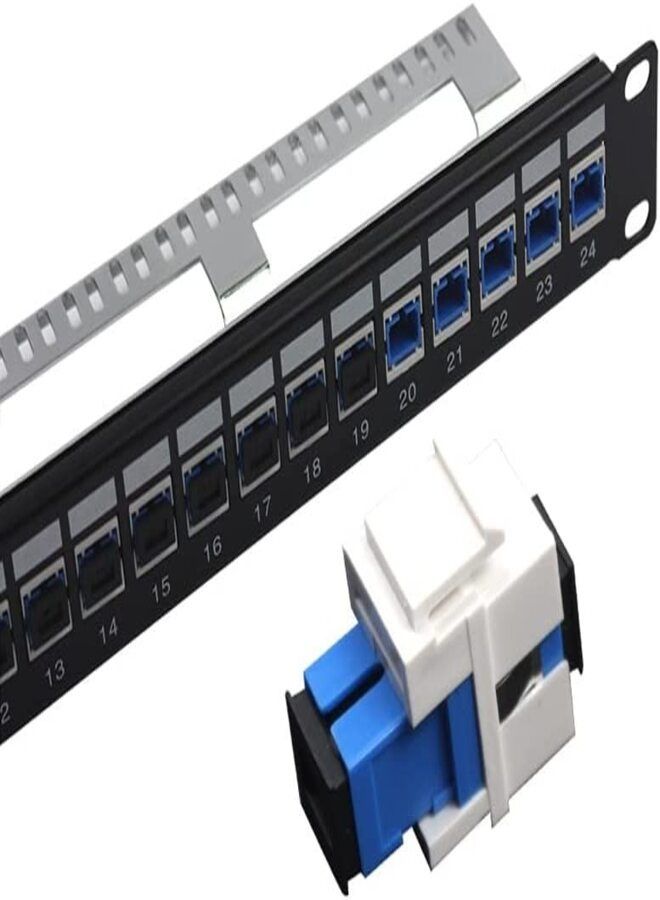 DKURVE® 24 Ports SC Fiber Optic UPC Patch Panel Single mode ODF 19in 1U Cabinet Rack