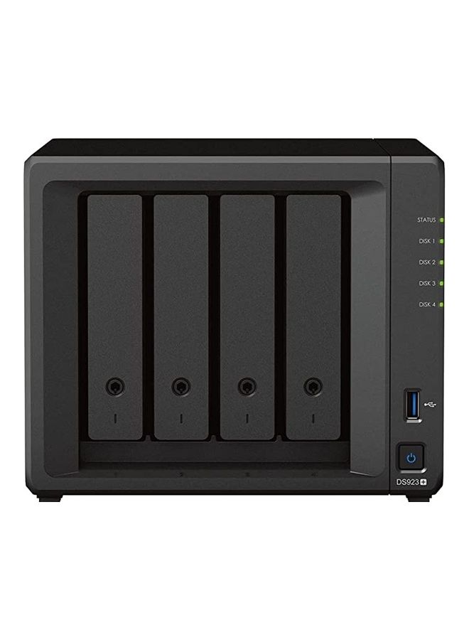 DS923+, Tower, 4-Bays 3.5 SATA HDD/SSD, 2 x M.2 2280 NVMe SSD slot,  AMD R1600 2-core 2.6 (base) 4 GB DR4 ECC Black