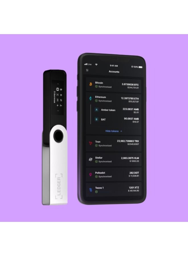 Nano S Plus Hardware Wallet | Safest Crypto & NFT Cold Storage, OLED Screen, Type-C Connectivity, 5000+ Coins Supported, for Android, MacOS & Windows - Black