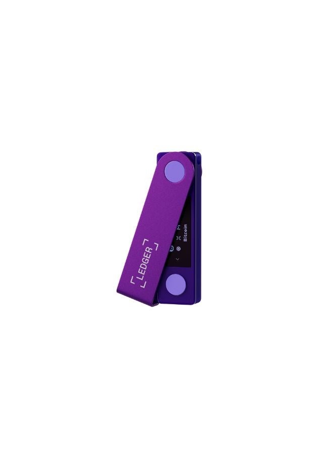 Nano X Hardware Wallet | Safest Crypto & NFT Cold Storage, Big Screen + Wireless Bluetooth & Type-C Connectivity, 5000+ Coins Supported, for iOS & Android, MacOS & Windows - Amethyst Purple