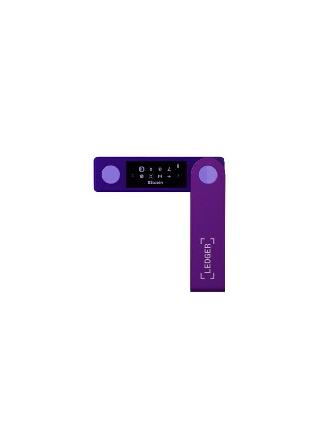 Nano X Hardware Wallet | Safest Crypto & NFT Cold Storage, Big Screen + Wireless Bluetooth & Type-C Connectivity, 5000+ Coins Supported, for iOS & Android, MacOS & Windows - Amethyst Purple