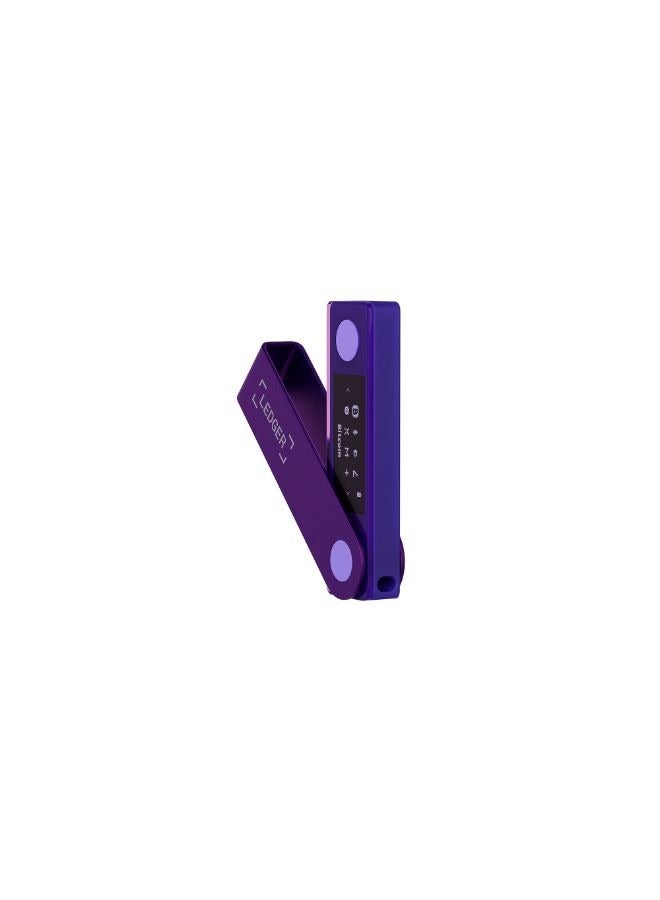 Nano X Hardware Wallet | Safest Crypto & NFT Cold Storage, Big Screen + Wireless Bluetooth & Type-C Connectivity, 5000+ Coins Supported, for iOS & Android, MacOS & Windows - Amethyst Purple