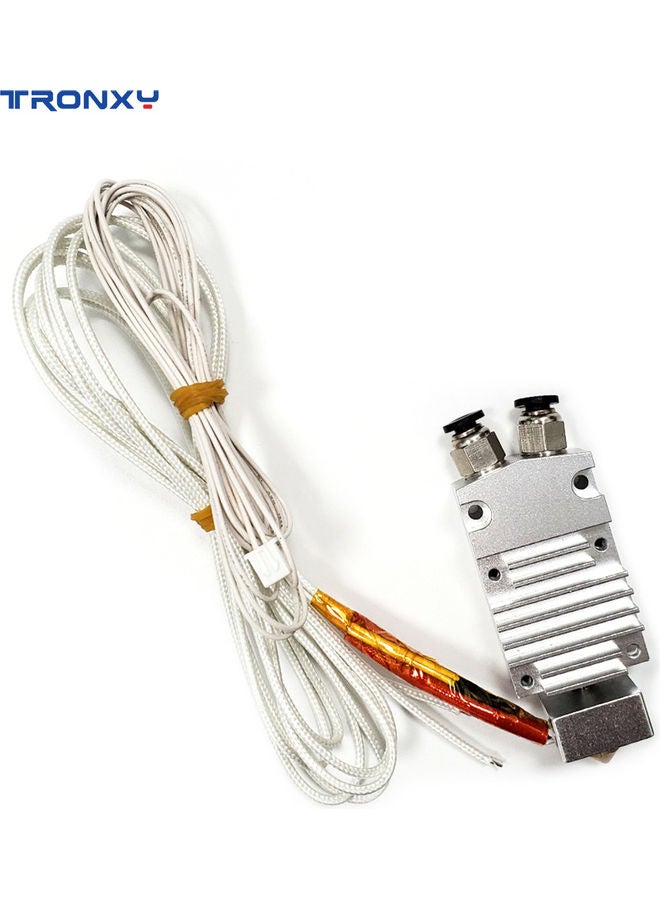 2 in 1 Out Dual Color Hotend Extruder Kit for TRONXY 2E Model 3D Printer Silver