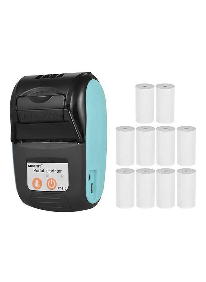 Portable Handheld Thermal Printer 12 x 7.5 x 5cm Blue/Black