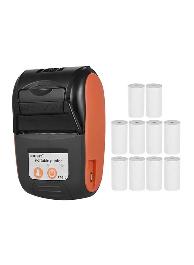 Wireless Portable Printer Orange/Black