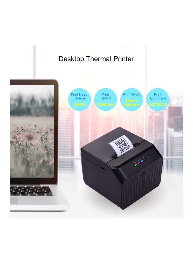 Thermal Label Receipt Printer Black