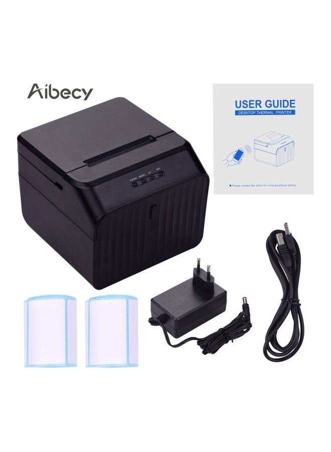 Thermal Label Receipt Printer Black