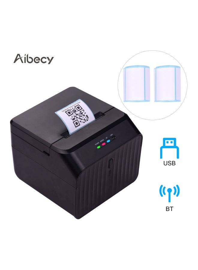 Thermal Label Receipt Printer Black