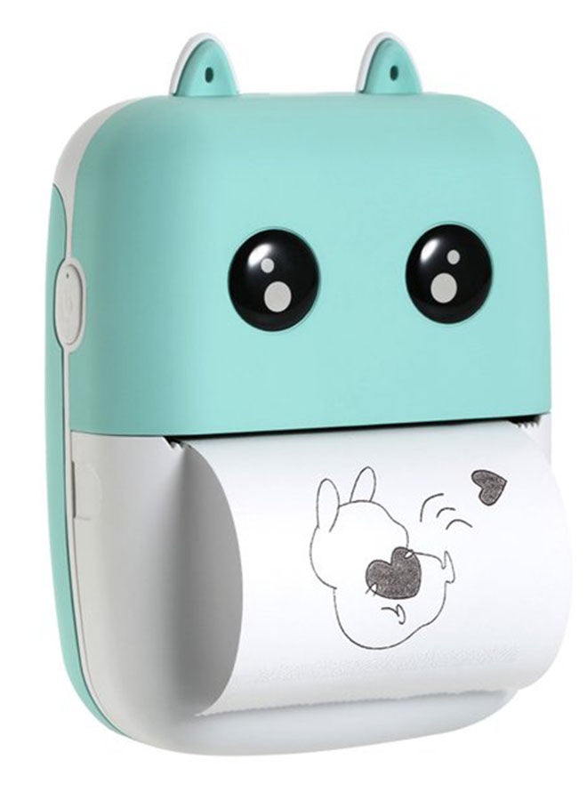 Wireless Pocket Printer With Printing Paper Roll And Charging Cable Blue/White