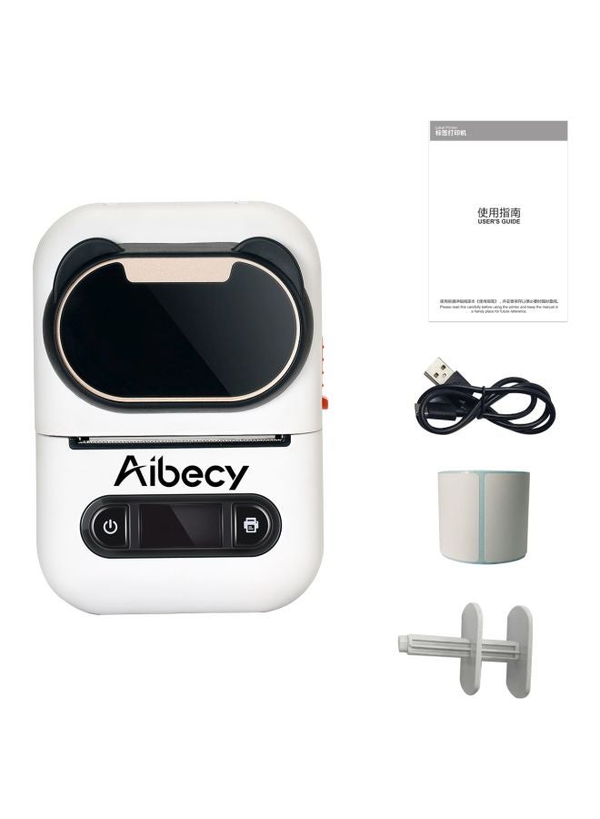 Portable Thermal Label Printer 12x8.6x6.1cm White/Black