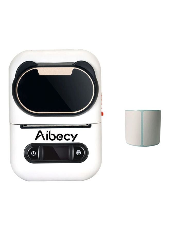 Portable Thermal Label Printer 12x8.6x6.1cm White/Black