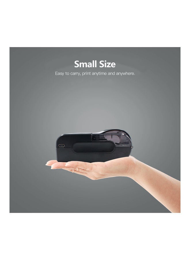 Mini Portable Thermal Wireless Receipt Printer With USB And Bluetooth Black