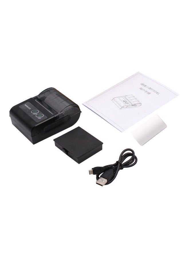 Mini Portable Thermal Wireless Receipt Printer With USB And Bluetooth Black