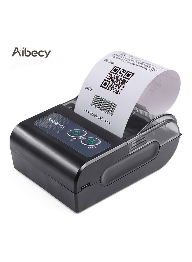 Mini Portable Thermal Wireless Receipt Printer With USB And Bluetooth Black