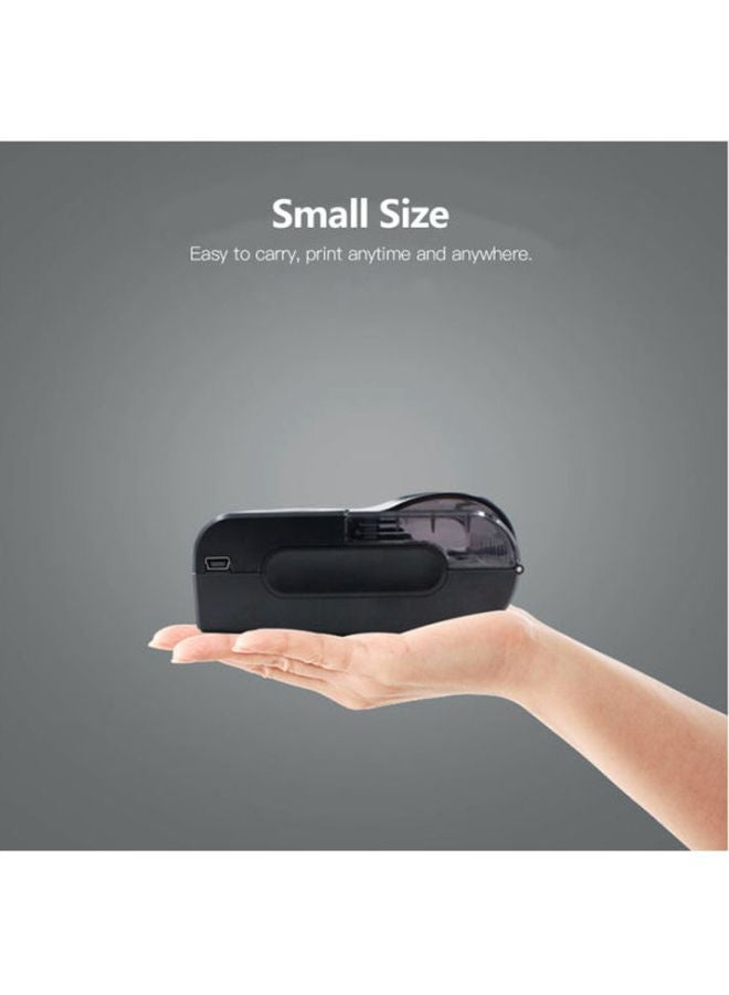 Mini Portable Thermal Printer 10.2x4.5x7.4cm Black