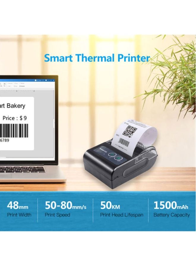 Mini Portable Thermal Printer 10.2x4.5x7.4cm Black