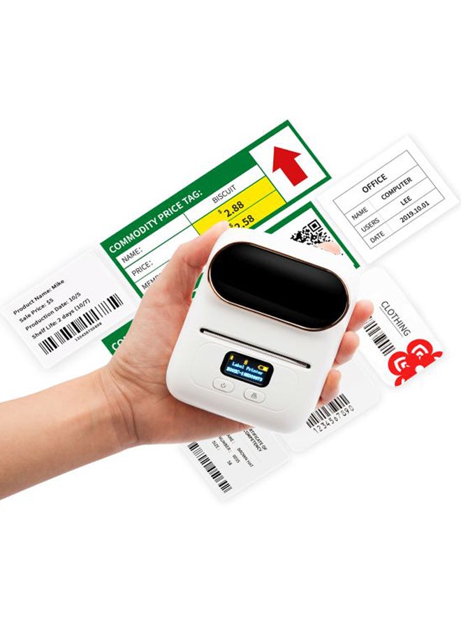 Portable Bluetooth Thermal Handheld Label Printer 86x113x62cm White