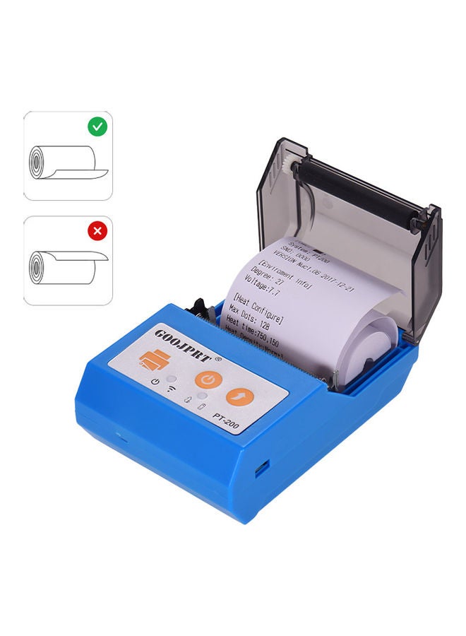 Portable USB Bluetooth Connection Thermal Receipt Printer Blue