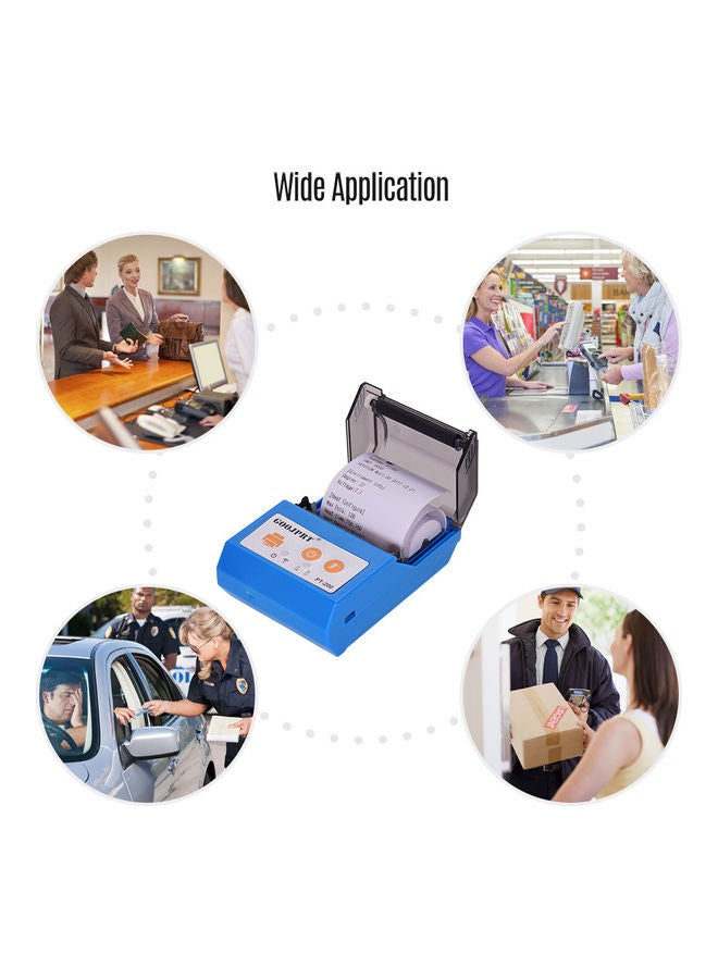 Portable USB Bluetooth Connection Thermal Receipt Printer Blue