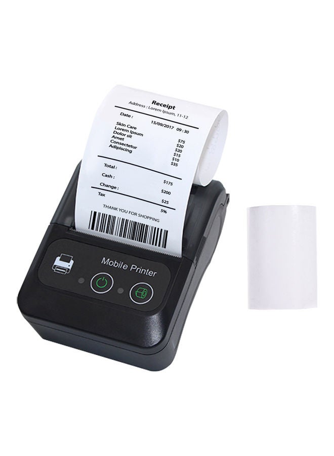 Portable Wireless Thermal Printer Black