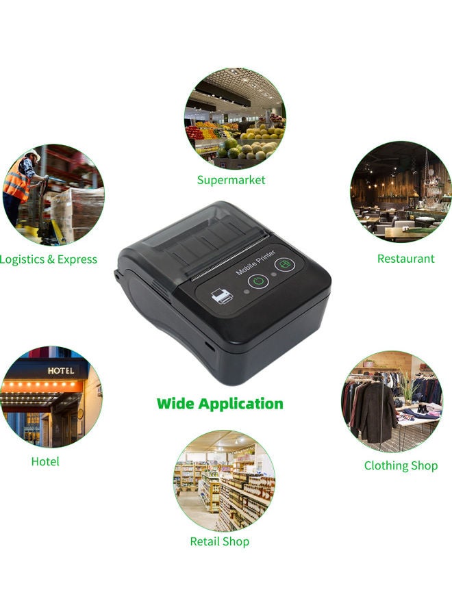 Portable Wireless Thermal Printer Black