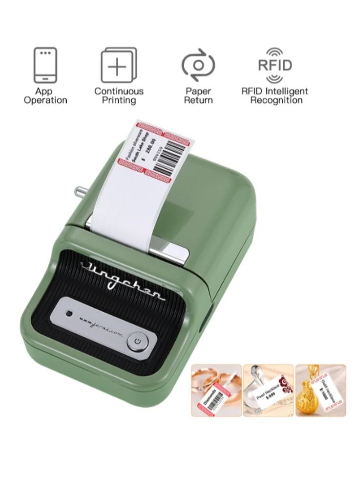 Portable Wireless BT Thermal Label Printer With RFID Recognition Avocado Green