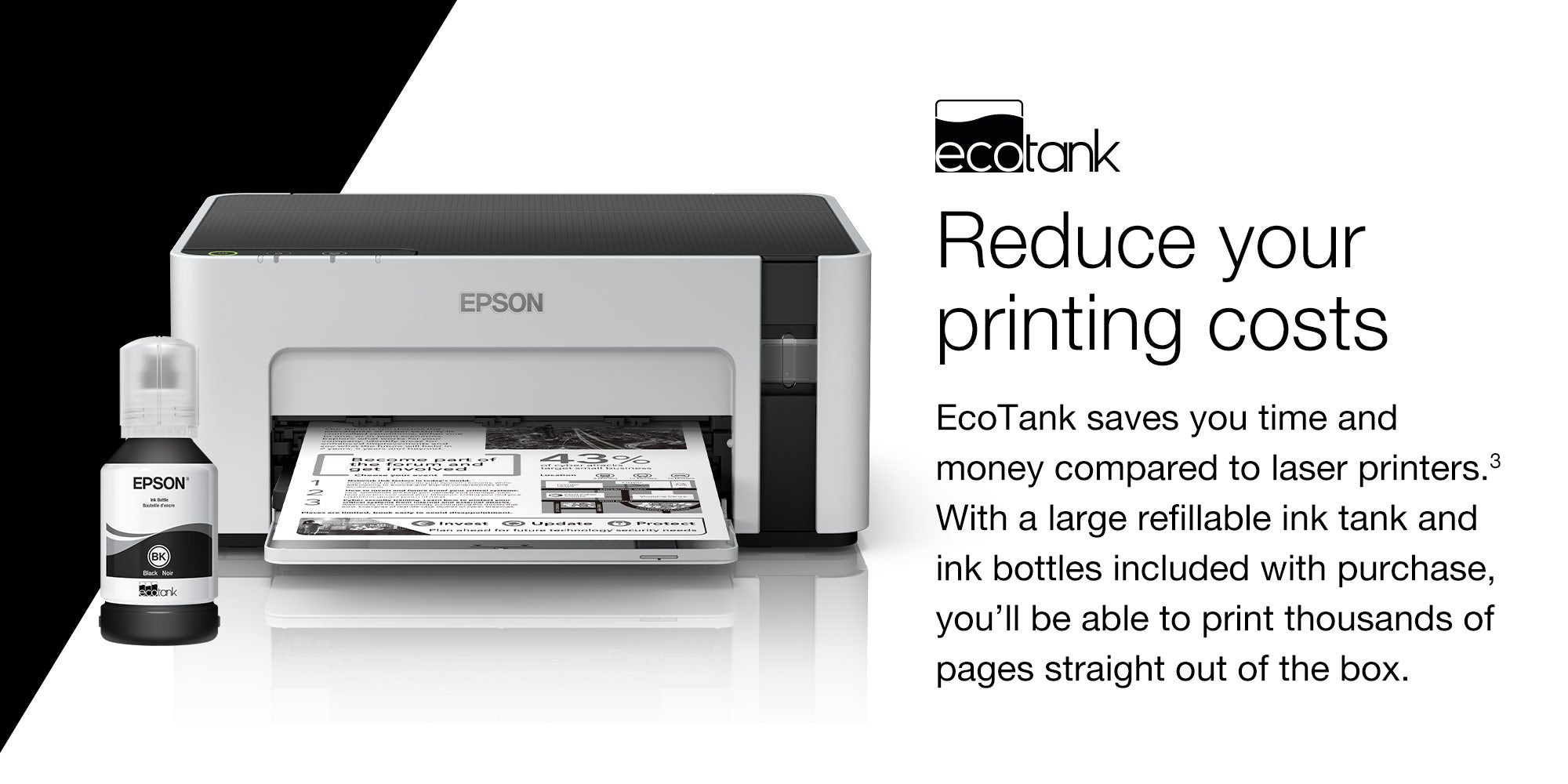 Ecotank Monochrome Printer Silver/Black