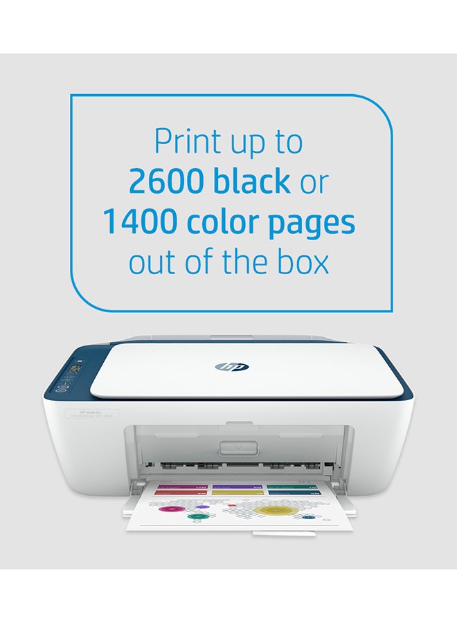 DeskJet Ink Advantage Ultra 4828 All-In-One Printer Wireless, Print, Scan, Copy, Print Upto 2600 Black Or 1400 Color Pages, White/Blue [25R76A] Navy Blue-White