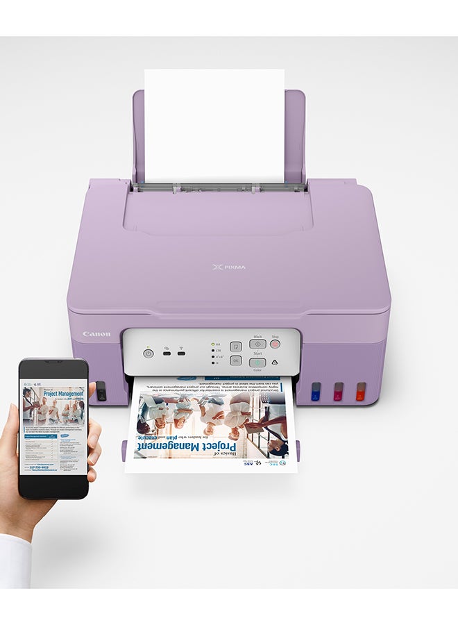 Canon PIXMA G3430 Wireless Colour 3-in-1 Refillable MegaTank Printer, Purple Purple