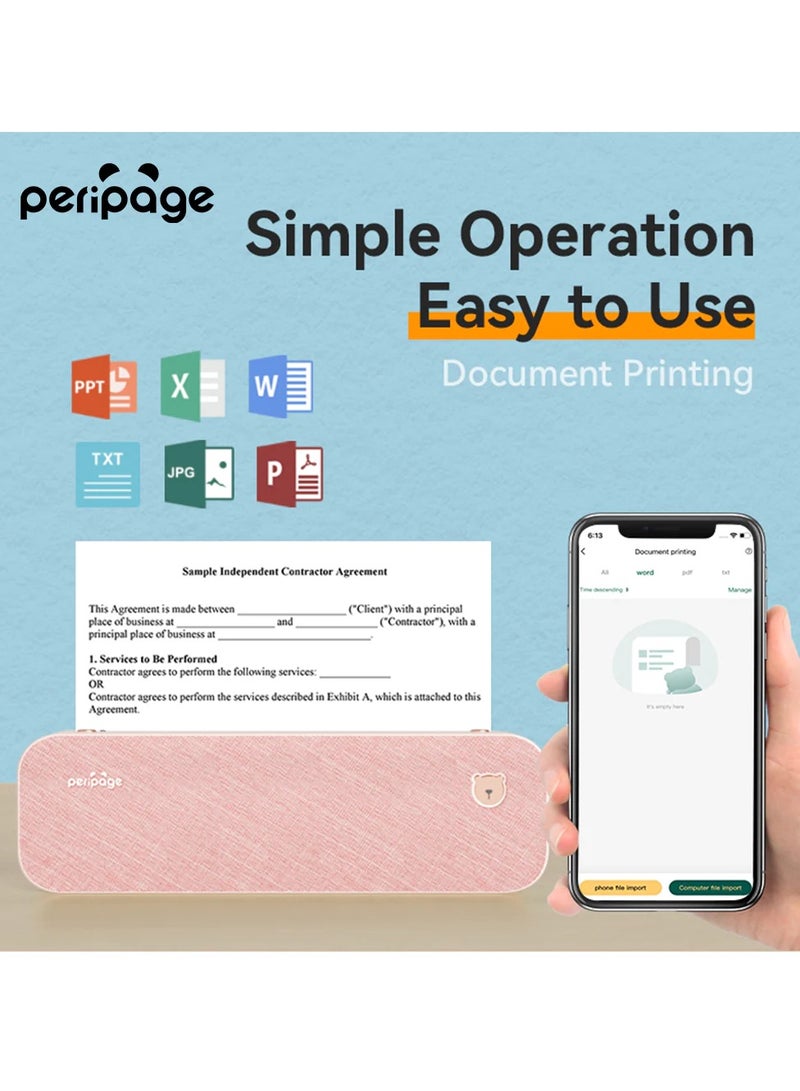 PeriPage A40 Portable Thermal Printer Inkless Wireless Mobile PDF Photo Printer